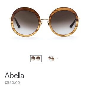 Abella Gold and Brown Round Sunglasses